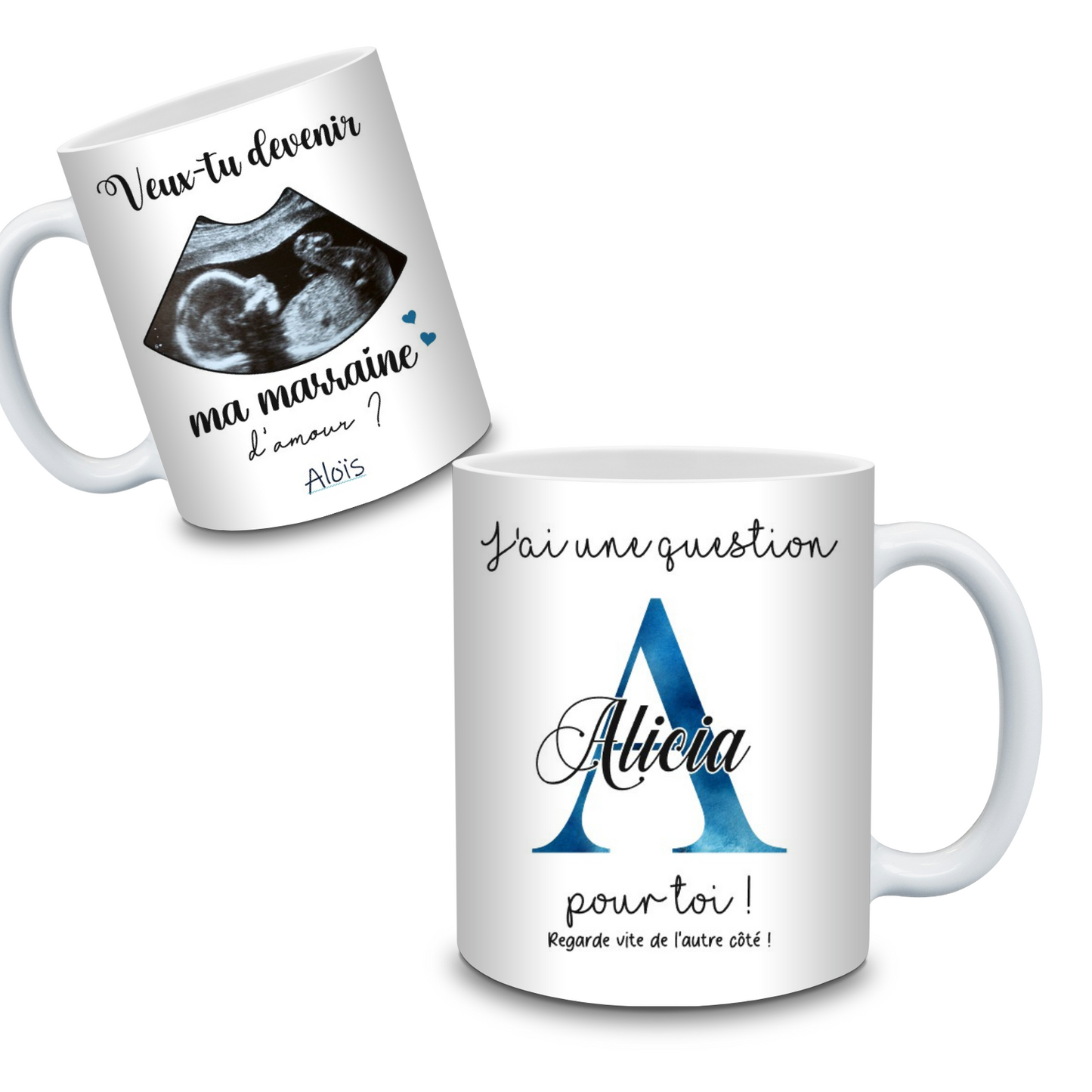 Mug "Veux-tu être mon parrain/ ma marraine" (plusieurs modèles et options)