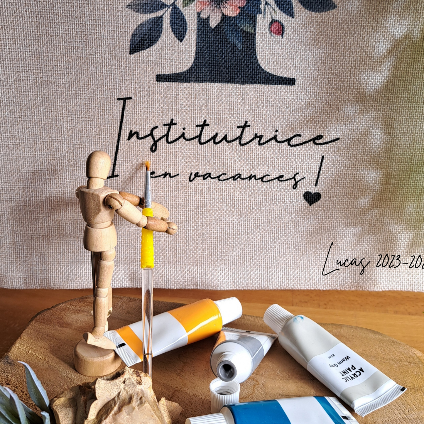 Tote bag " institutrice en vacances" (plusieurs modèles)