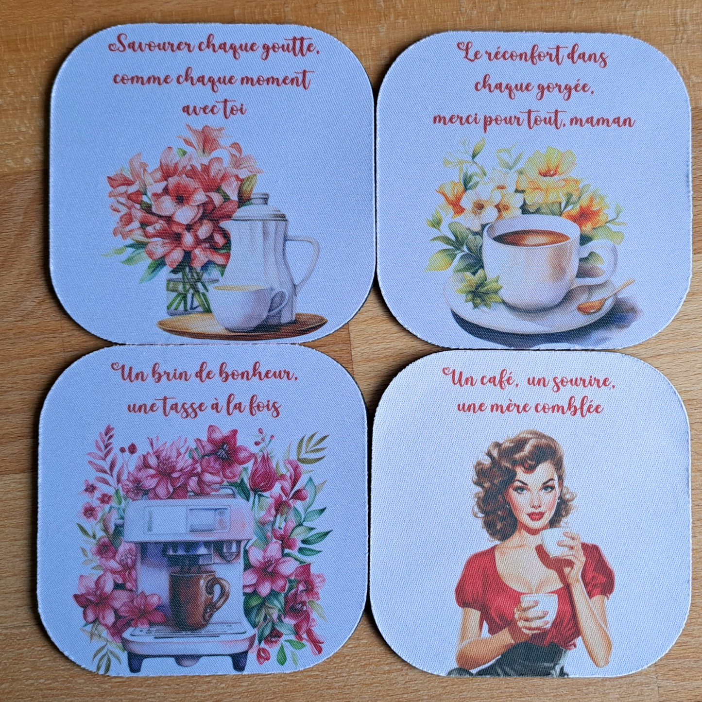 Dessous de verres souples "maman" version vintage