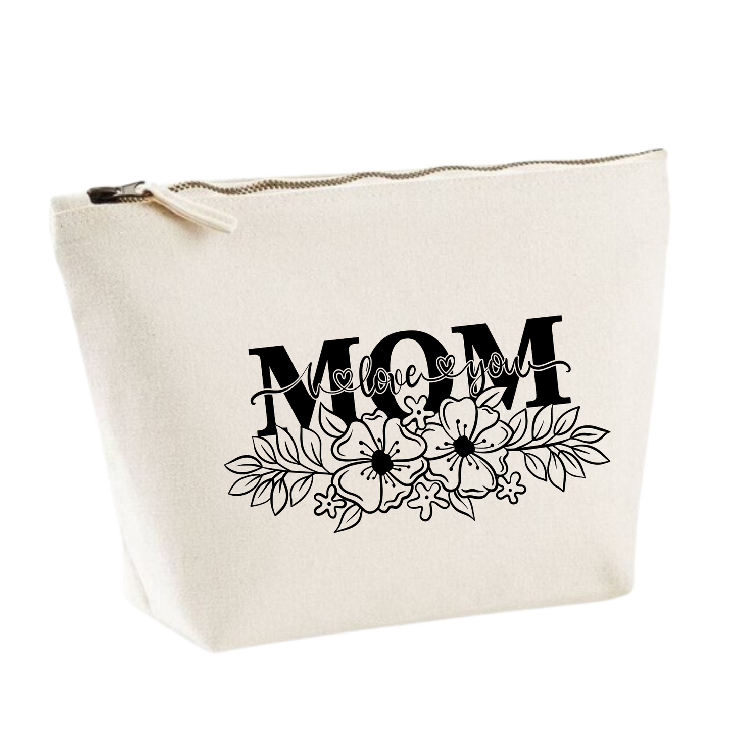 Pochette zippée-trousse de toilette " I love you mom"